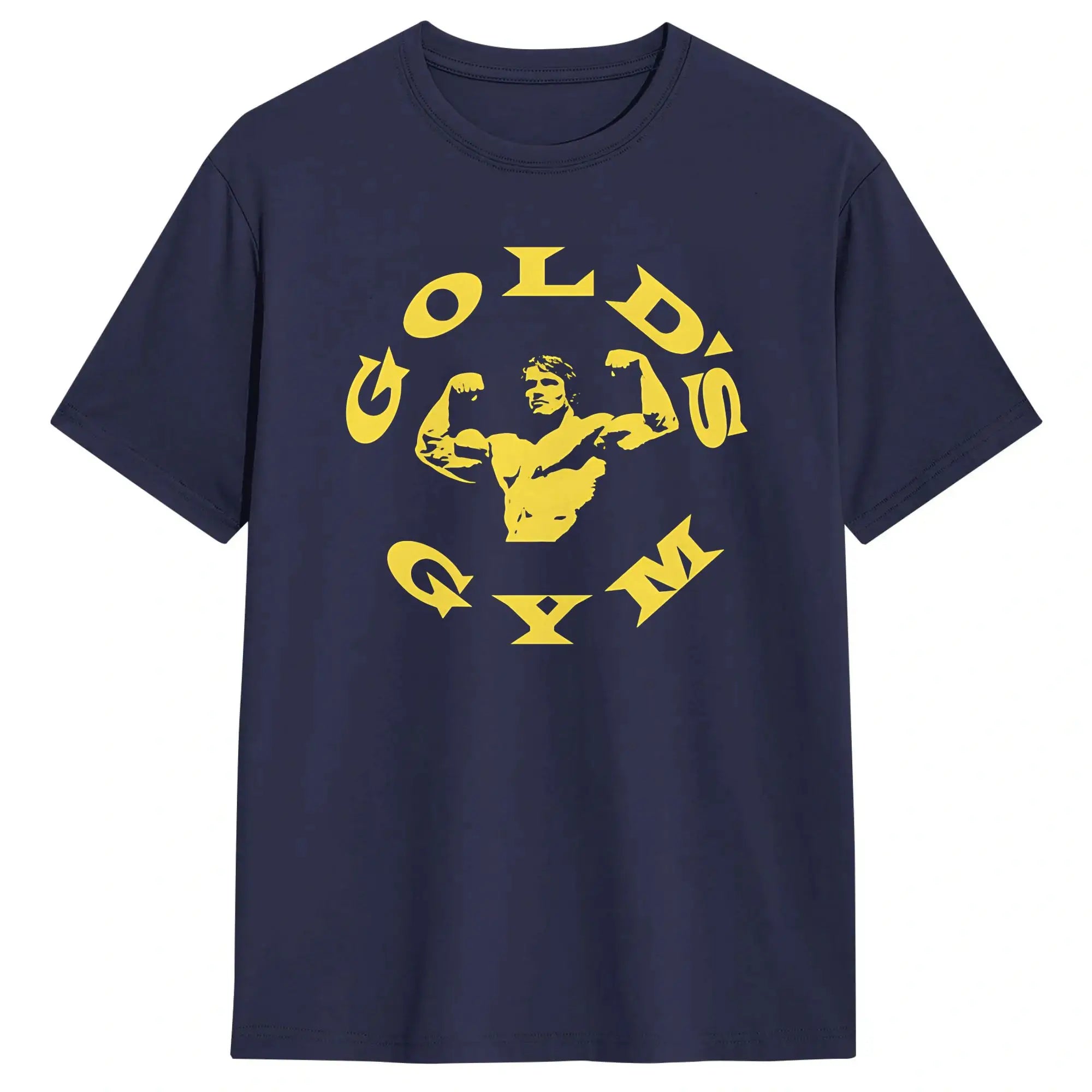 Men T-Shirts Arnold Schwarzenegger Golds Gym Casual 100% Cotton Tees Short Sleeve  T Shirt Crew Neck Tops 6XL