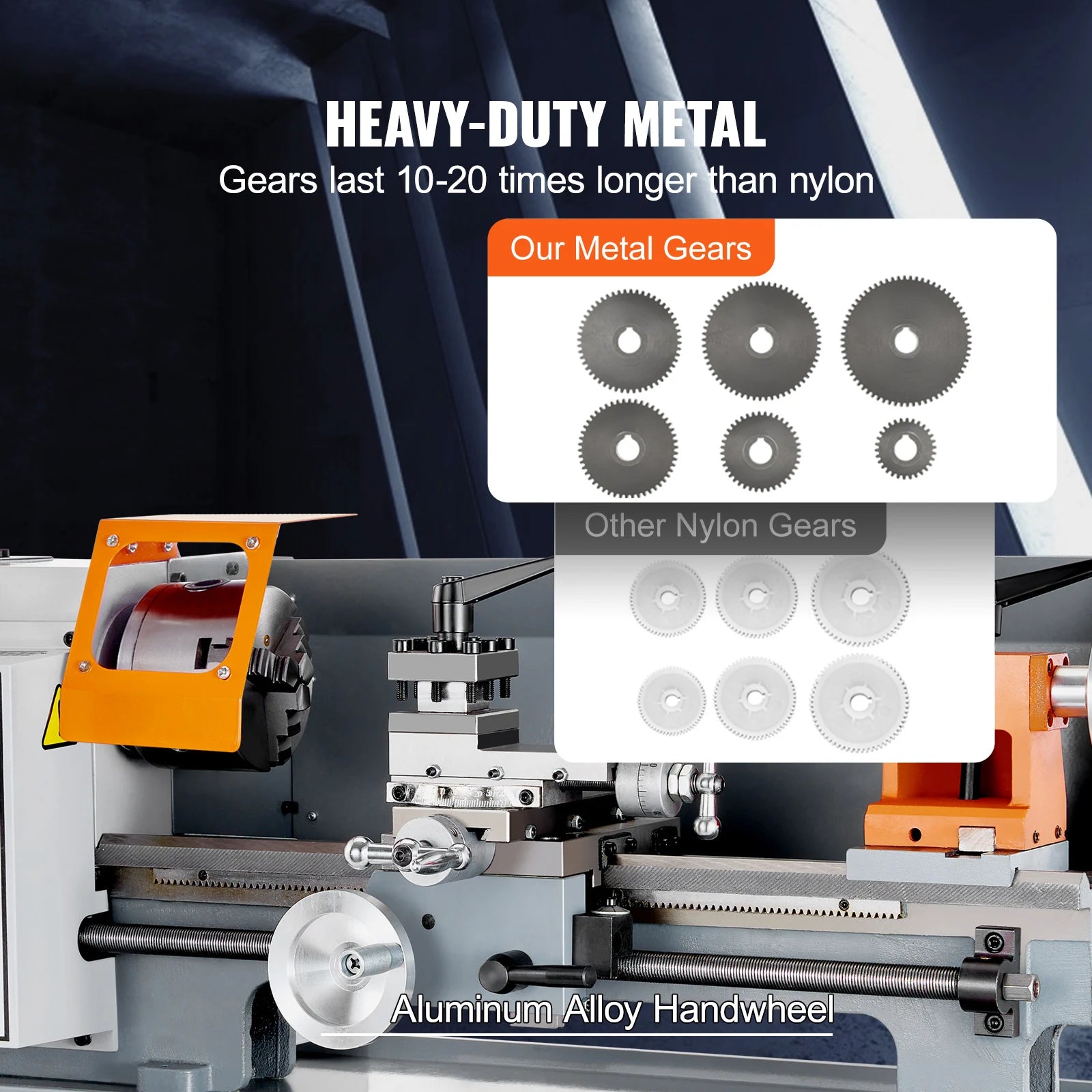 SucceBuy Metal Lathe Machine 7'' x 13.78'' 0-2200 RPM Continuously Variable Speed 500W & Tool Box for Processing Precision Parts