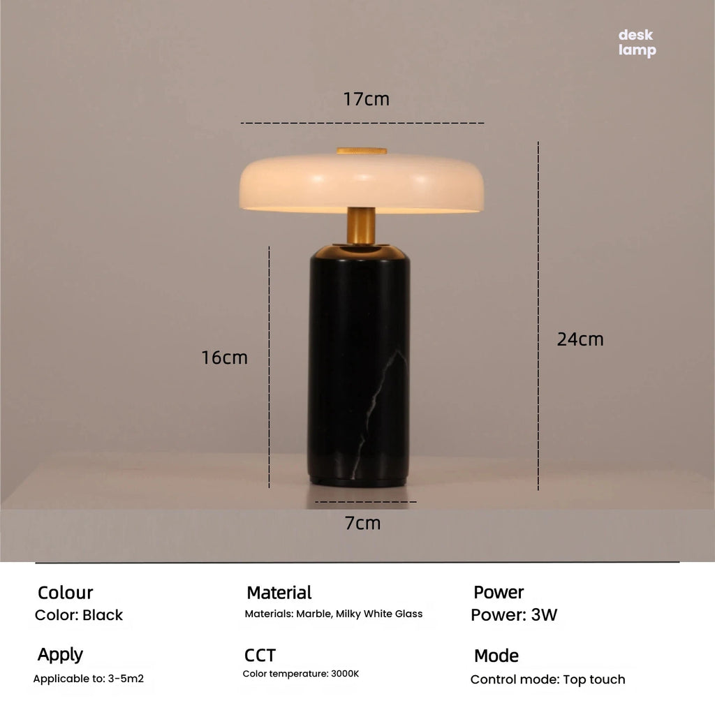 Table Lamps Luxury Glass 110V/220V Marble USB Lighting Rechargable Space Mood Light Table Light Bedroom Living Room Decoration