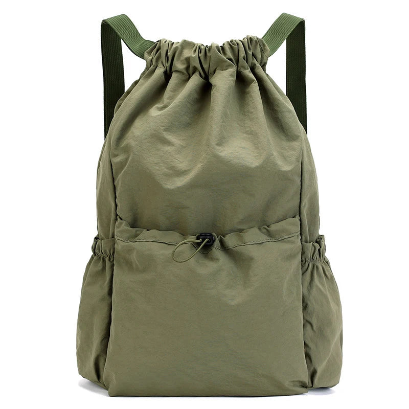 Fashionable Lightweight Drawstring Backpack: Large-Capacity Waterproof Sports Bag for School, Books, Outdoor Activities, Travel