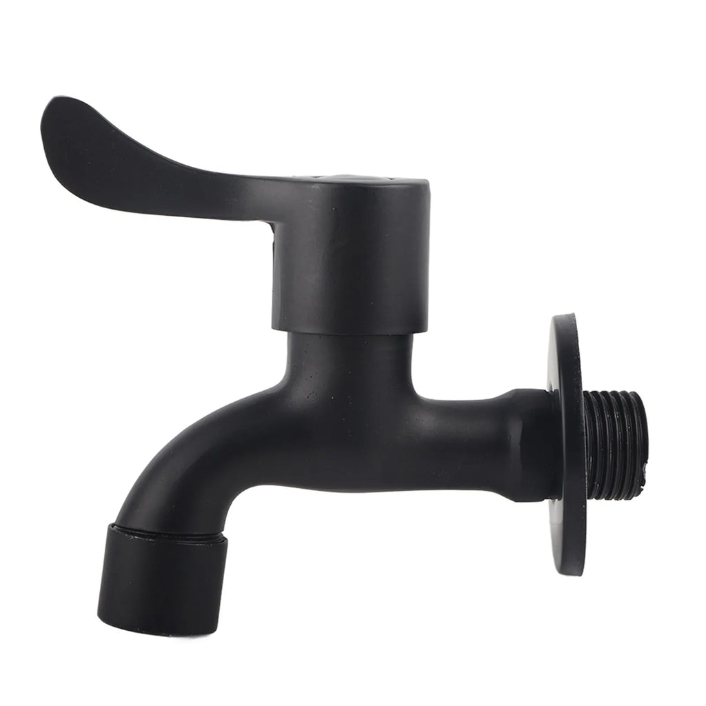 304 Stainless Steel Black Wall Mount Tap Garden Water Faucet for Bathroom(Washing Machine)