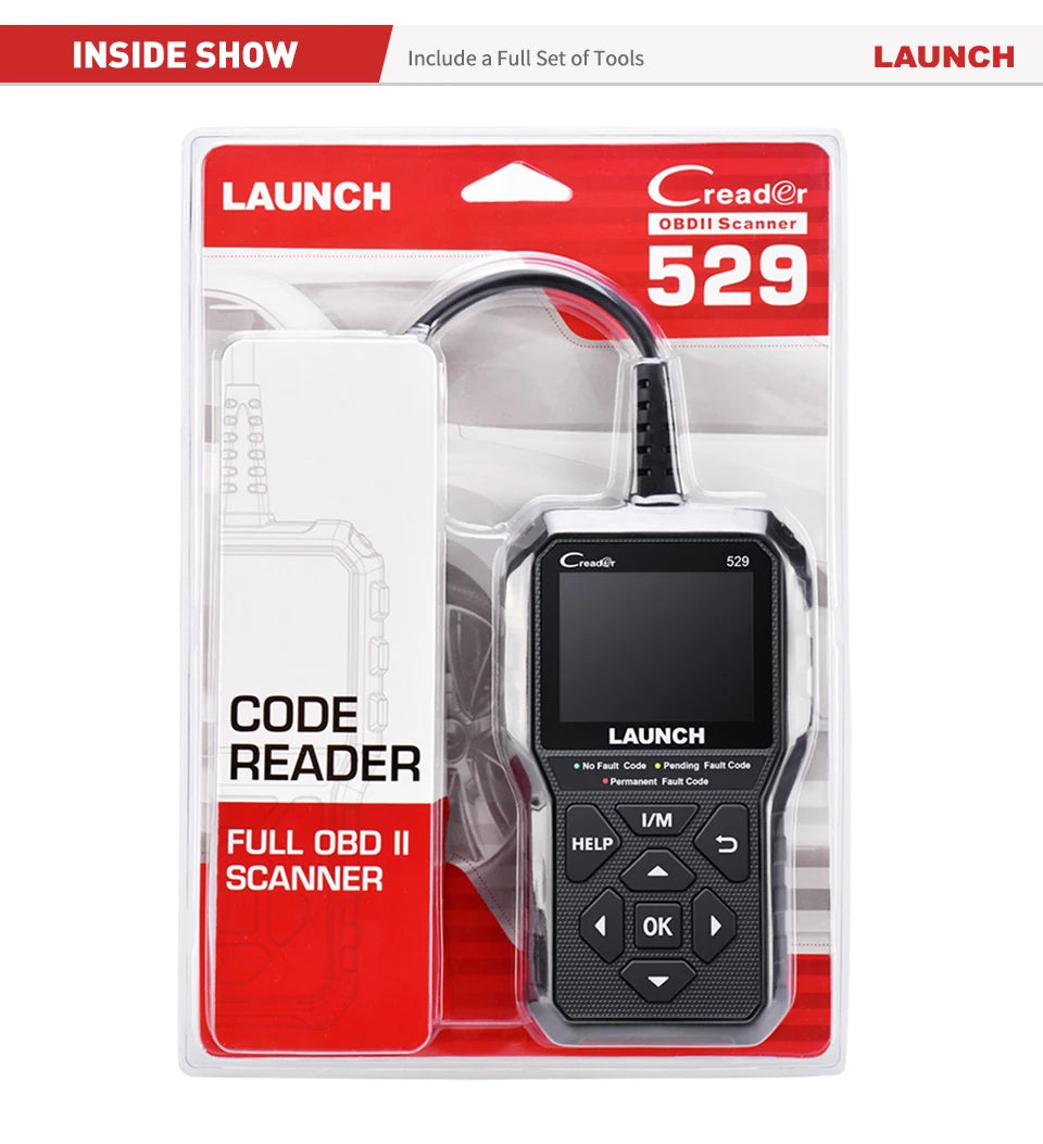 LAUNCH Creader 529 CR529 OBD2 Scanner Automotive Diagnostic Tools OBDII Code Reader Car Diagnost Auto Scan Tools Engine Check