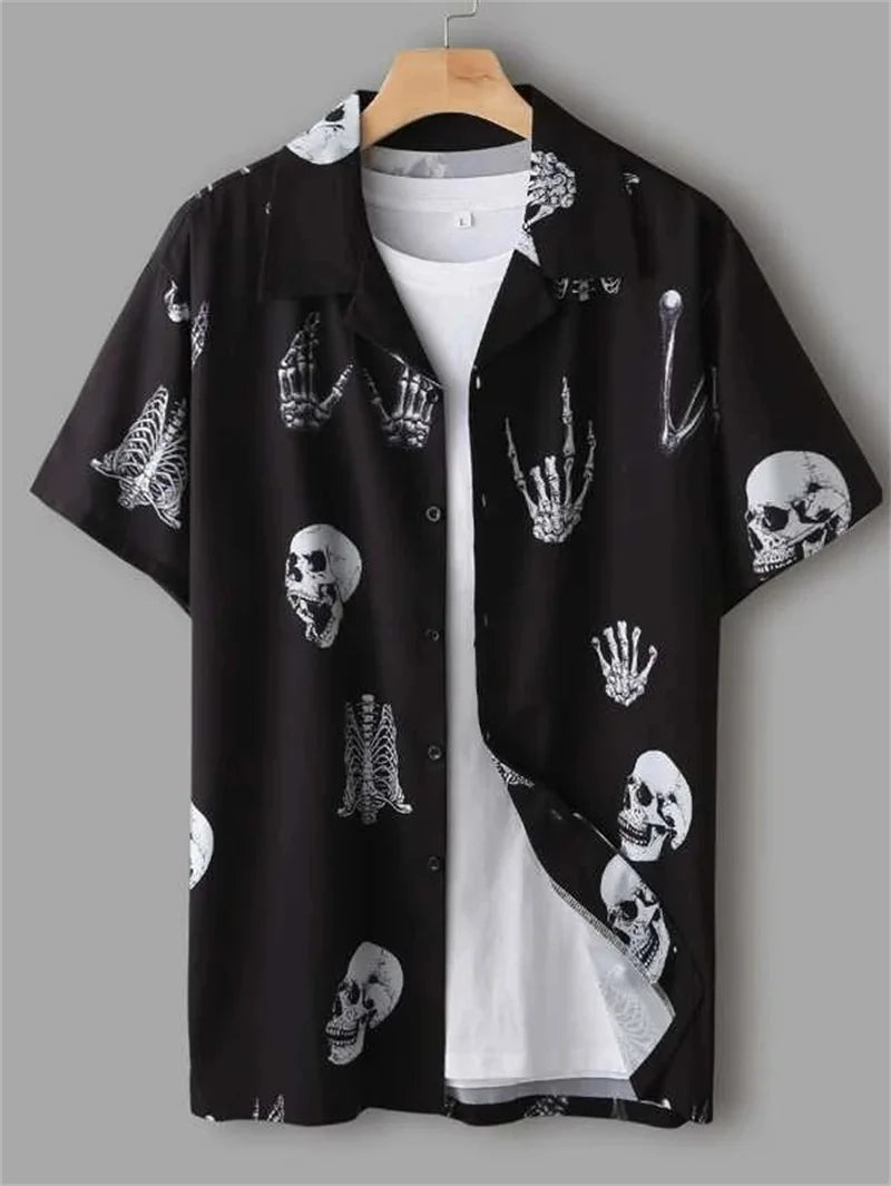Men's Abstract Art Cuba Collar Shirts Hawaiian Loose Breathable Beach Wear Men's Outdoor Street Fashion Shirt Summer Men's Top