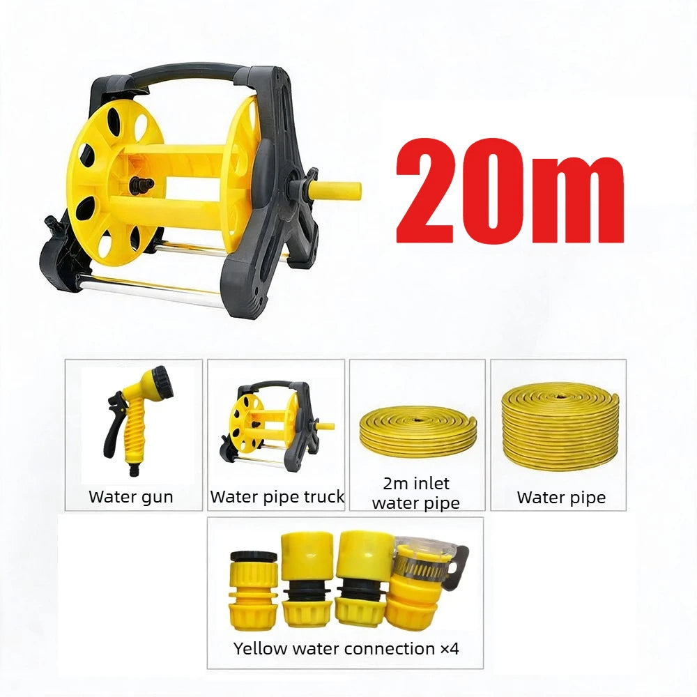 Car Wash Garden Irrigation Pipe Plant Flowers Heavy Duty Cart Portable Garden Hose Reel PVC Water Hose Pipe Reel with Cart