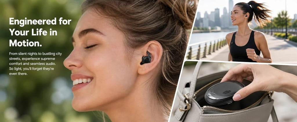 HTC NE79 Bluetooth Earphones AI Translator Earbuds Soft In-Earbuds for Wireless Headphones, Noise Reduction Long Battery