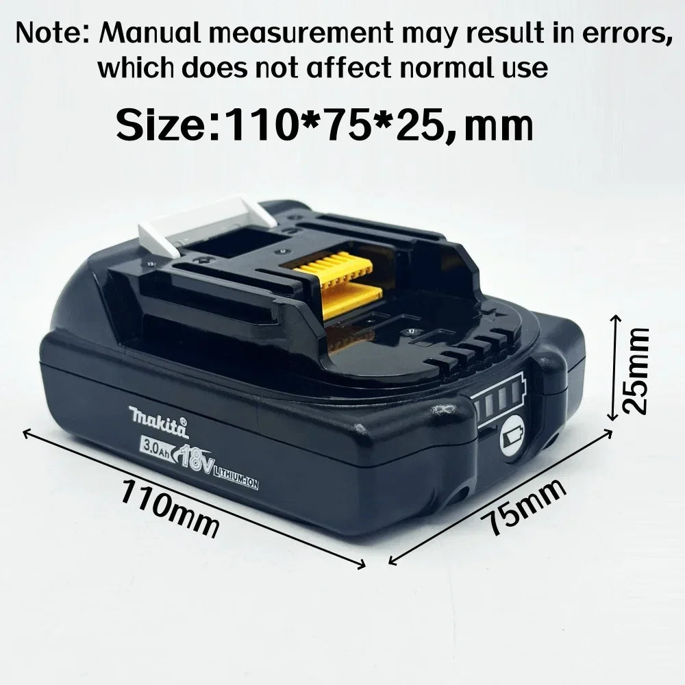 Original Makita battery, 18V 3.0Ah rechargeable battery, power tool BL1830 BL1840、BL1850、BL1860B、 Makita 18V lithium battery
