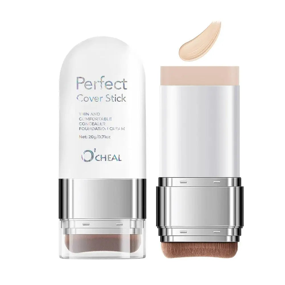 2-in-1 Concealer Foundation Stick Perfect Cover For Acne Marks & Dark Circles, For Daily Makeup Long-lasting Foundation Cream