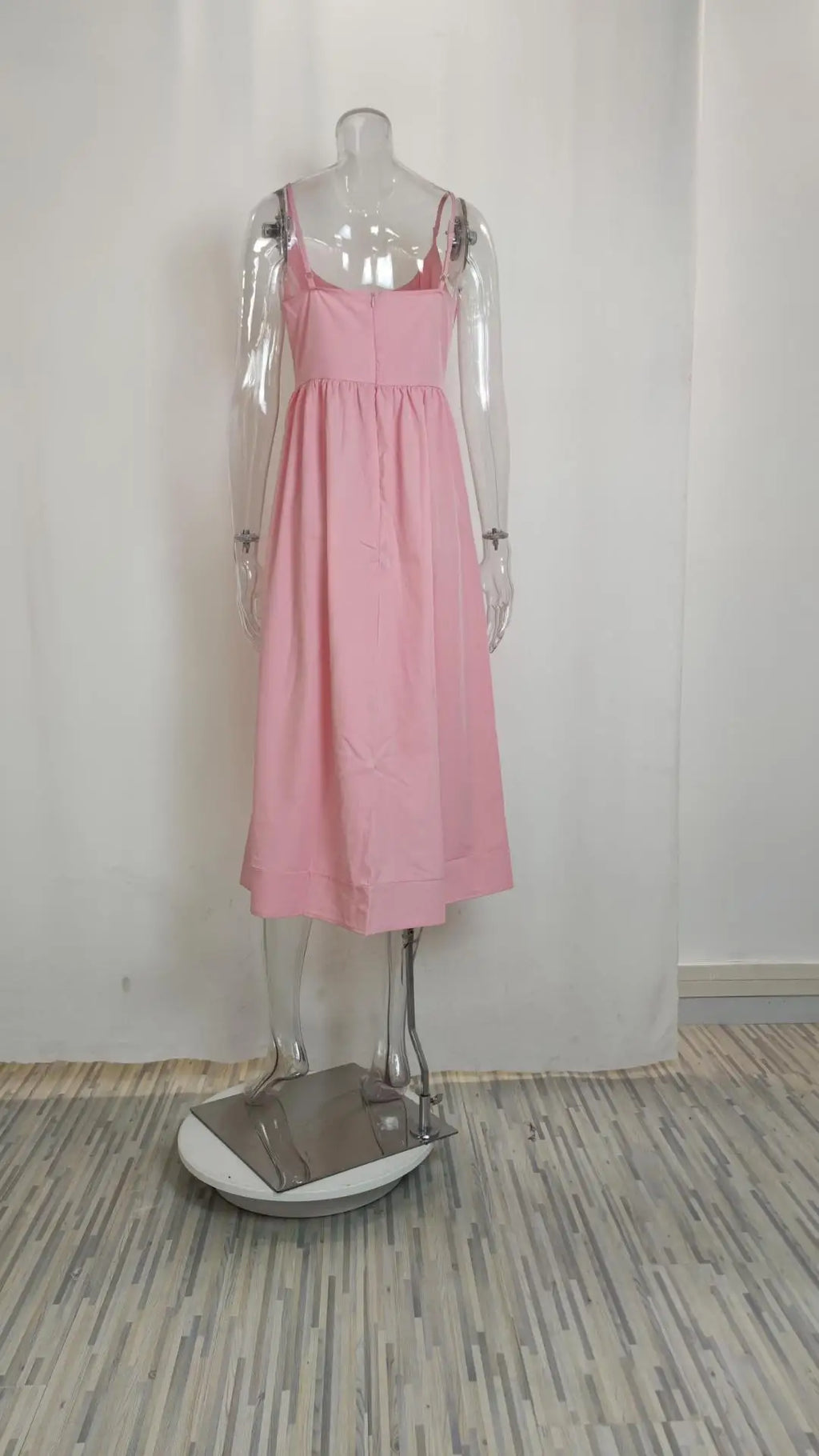 Summer U-neck Casual Female Vintage Elegant  Spaghetti Strap Dress Women Elegant Solid Sleeveless A-line Midi Women's Dresses