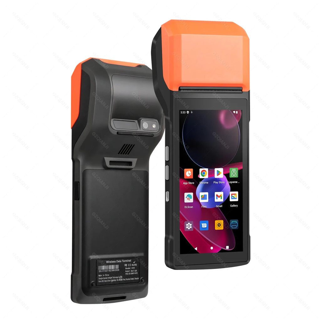 4G Android 13 Handheld Terminal POS Printer 58mm Thermal Printing, 1D/2D Barcode Scanner for Small Business & Protective Case