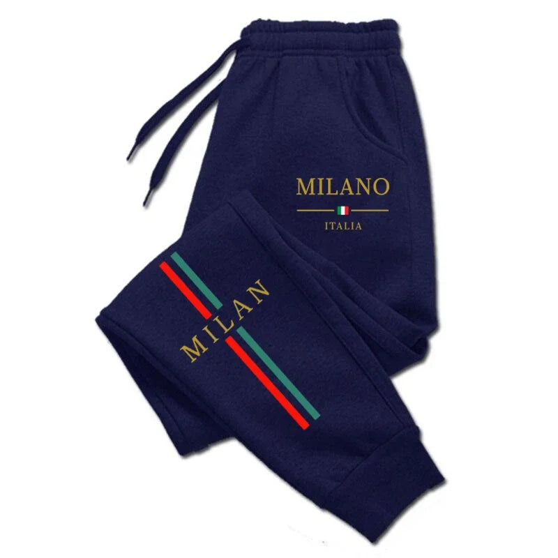 2026 Hot Sale Milan City Printed Jogger Pants Men Women Autumn Winter Casual High Quality Outdoor Running Sports Casual Pants