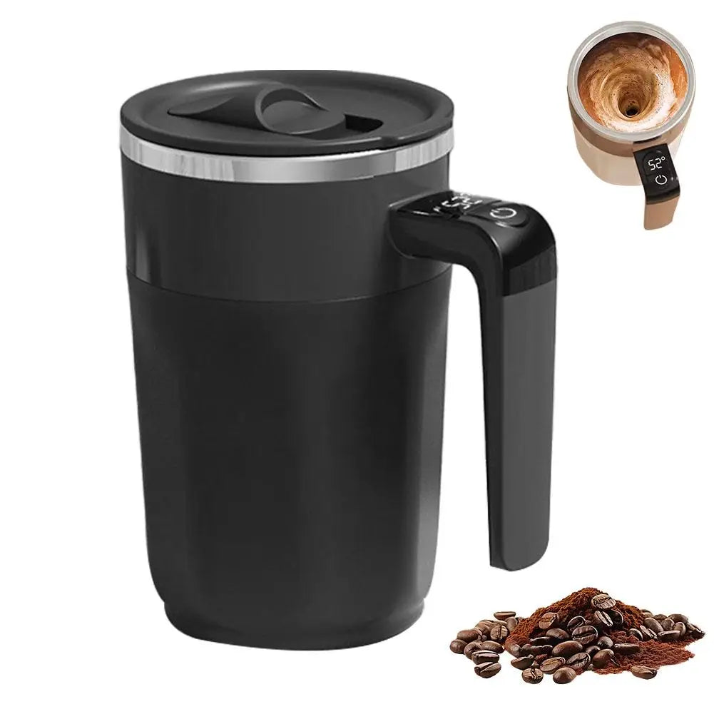 400ML Mixing Cup LED Temperature Display Coffee Cup 316 Stainless Steel Magnetic rotating stirring Milk Coffee Self Stirring Mug