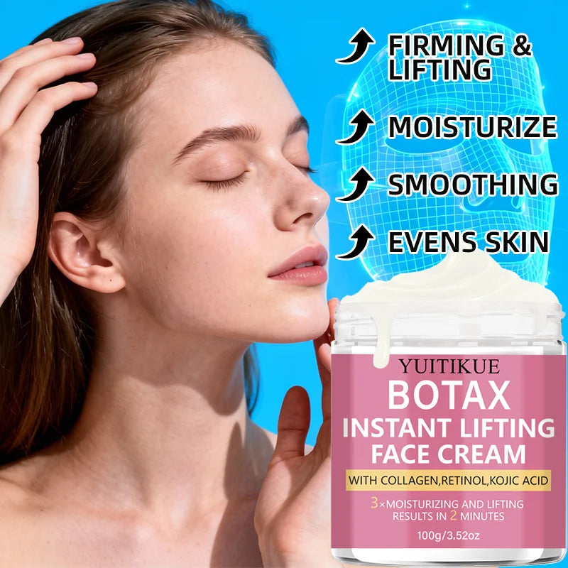 YUITIKUE BOTAX Face Cream Instant Lifting Collagen Retinol Kojic Acid Hydrating Smoothing Texture