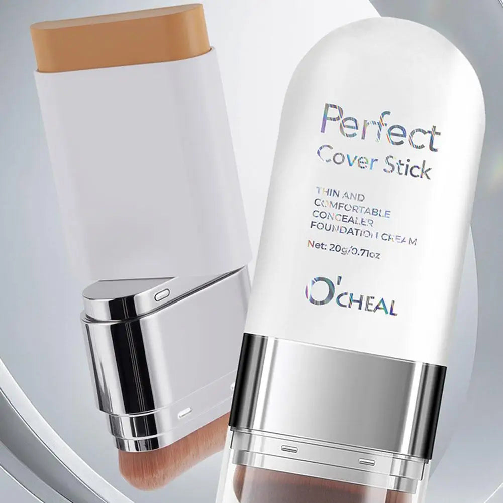 Contouring Double-Ended Foundation Stick 20g Waterproof Sweatproof Dual-End Base Contour Mousse Texture Oil-Control Natural Matt