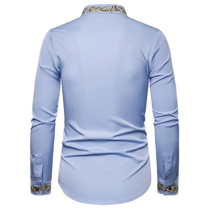 2026 Men's Summer Casual Long Sleeve Shirts Slim Fit Turn Down Collar Shirts Formal Office Business Shirts for Men Tops Big Size