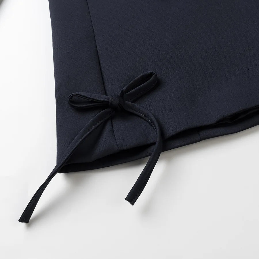Women's Solid Color Oversized Blazer Bow Detail Lapel Collar Button Casual Jacket Stylish Elegant Office Lady Streetwear Coat