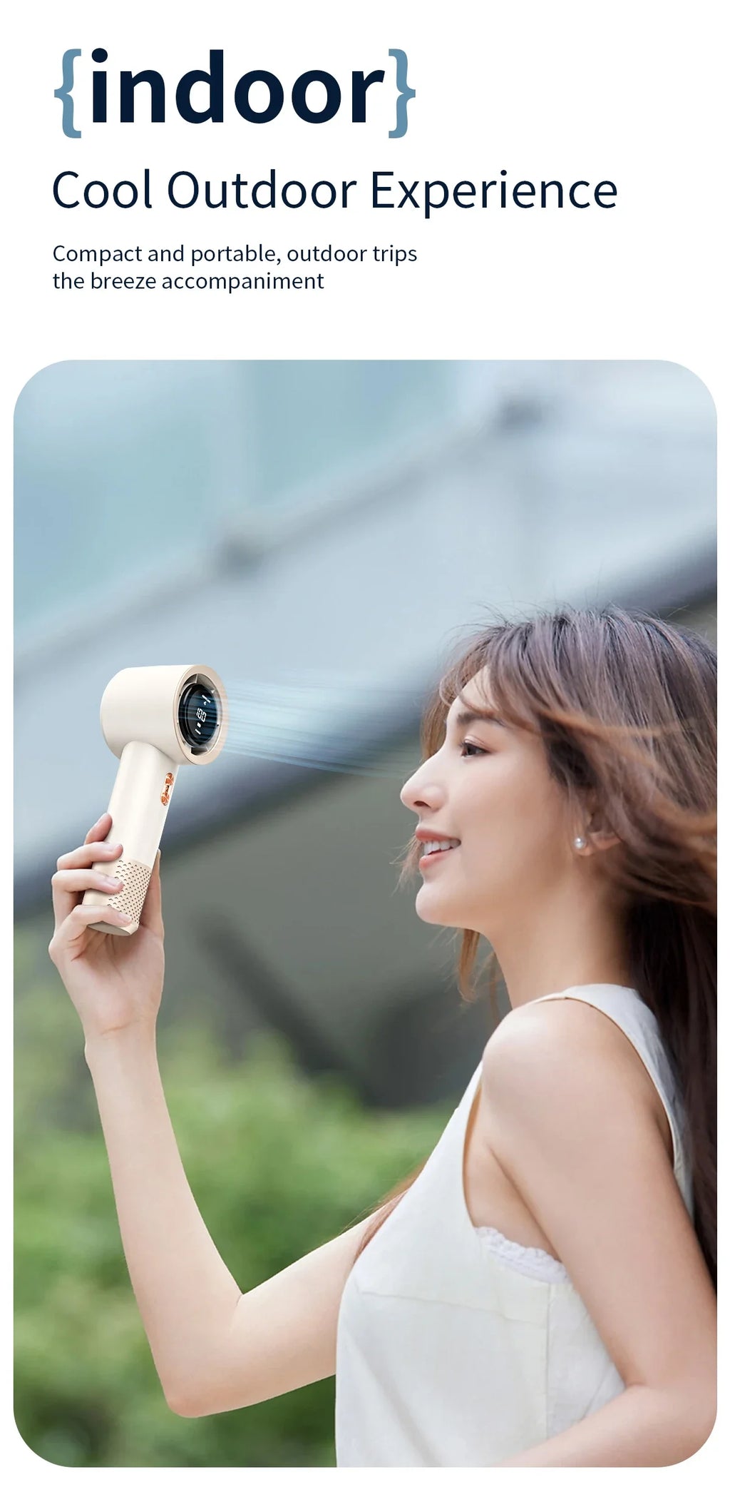 Handheld High-Speed Fan mini Portable Air Conditioner with Six Fans and 199 Levels of Infinite Adjustment