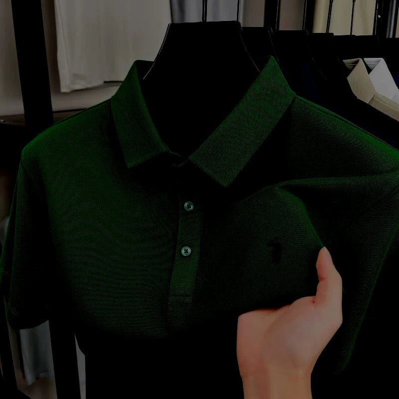 2026 New Men's Luxury Pony Embroidery Polo Shirt – High-Quality Embroidered Collar Short-Sleeve Casual Dress Summer T-Shirt