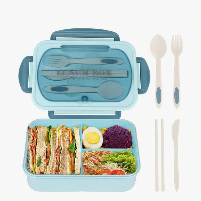 Set Bento Box for Adults, a Food Container for Lunch, Equipped with Tableware, Can Be Placed in a Microwave and Dishwasher