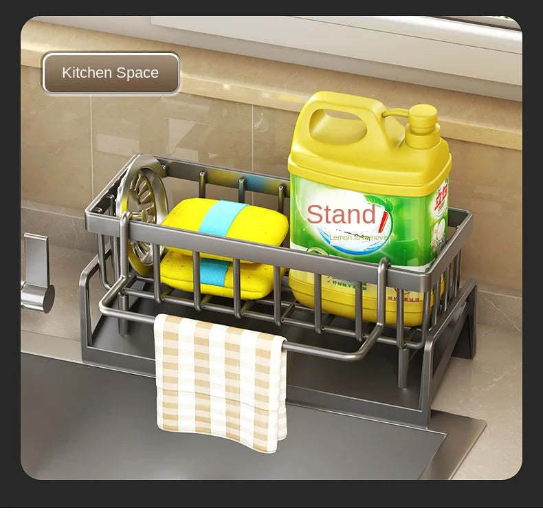 Kitchen Sink Drain Rack Organizer Plastic Self-draining Sink Shelf Soap Sponge Holder Dishcloth Towel Rack Filter Basket