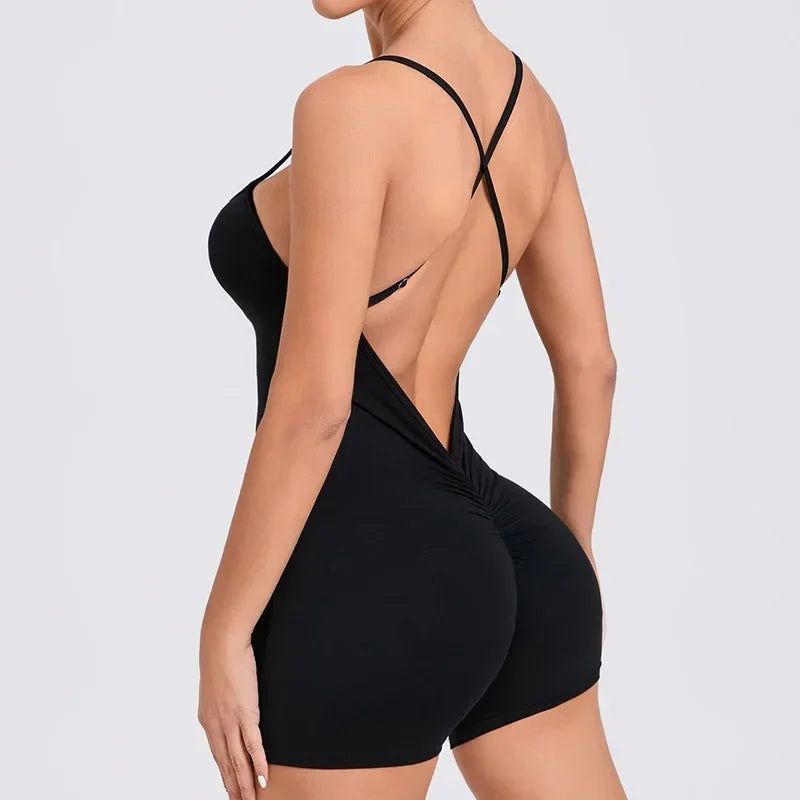 Cloud Rise Yoga SEXY Sports Jumpsuit Women Gym Fitness Playsuit Training Rompers Female Workout Bodysuits Lady Backless Overalls