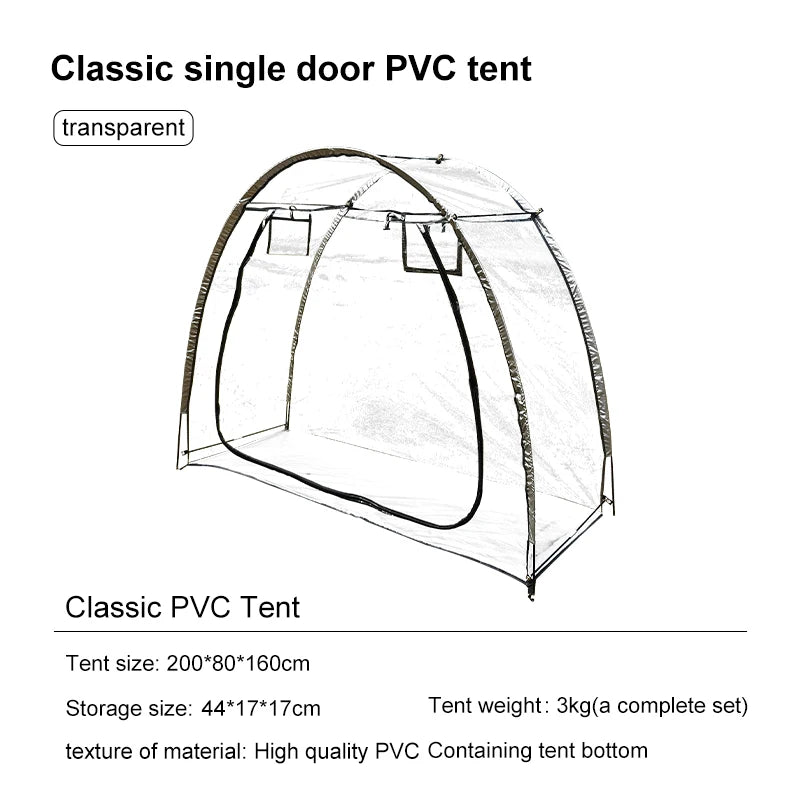 Weather Resistant Outdoor Clear Tent for Bike Trip Camping Picnic Winter Sports Transparent Fishing Shelter Garden 4 Season