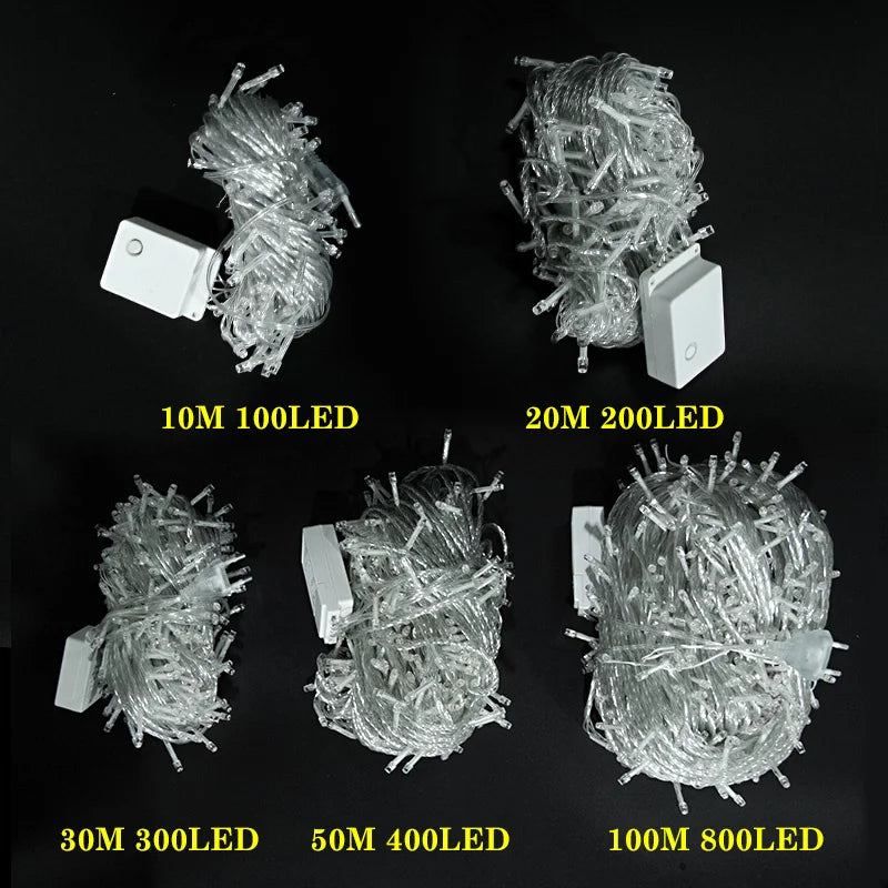 Outdoor LED String Lights Garland 2M 10M Waterproof Fairy Light Festoon Lamp Wedding Party Holiday Gardening Decoration Light