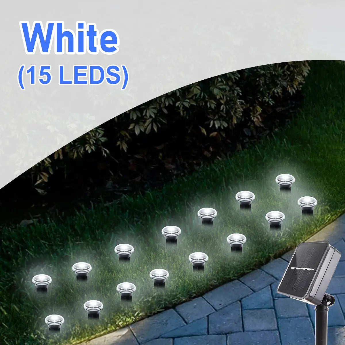 Solar LED Garden Pathway Light 15/30LEDS 8 Modes Outdoor Waterproof Lawn Lamp for Camping Weddings Christmas Holiday Lighting