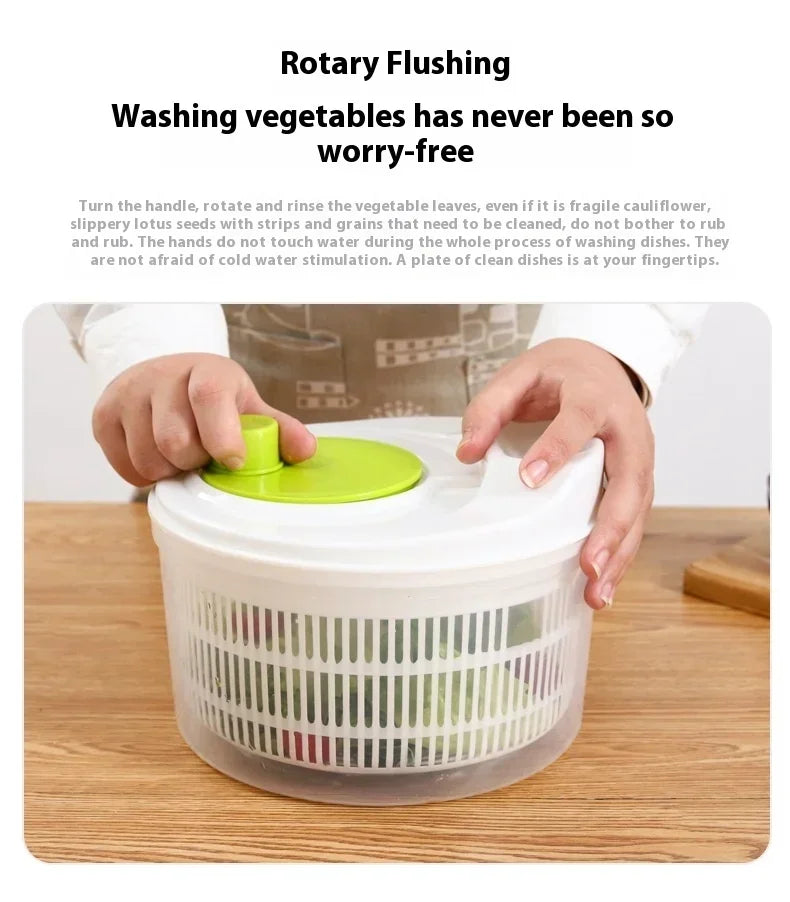 Lettuce Drain Basket  Multifunctional Household Manual Vegetable Dehydrator - Salad Spinner with Fruit,  Home Kitchen Gadgets