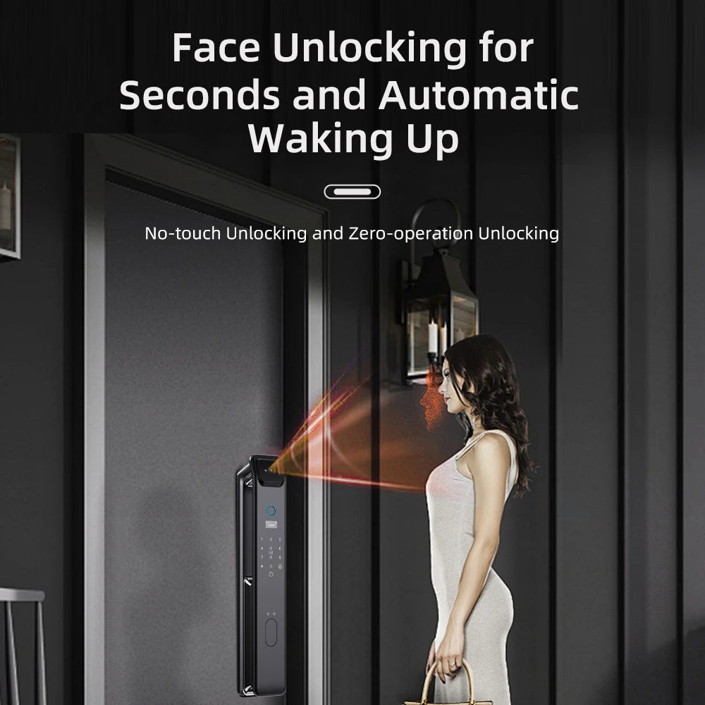 EGFirtor Password Door Lock Face Recognition Fingerprint Lock with Camera Biometric Smart Digit Lock