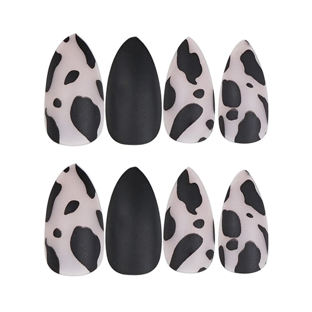 24Pcs/Set Blue Sky White Cloud Fake Nails Glue DIY Manicure Pattern Design False Nail French Stiletto Full Cover Nail Art Tools
