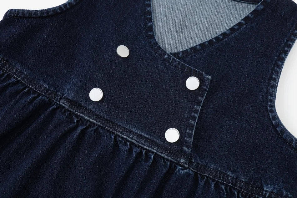 (Ship out in 1day)AS AW26 Denim Varsity Collection Navy Blue Denim+ Embroidery Sweatshirt weekday fabric brother sister clothing