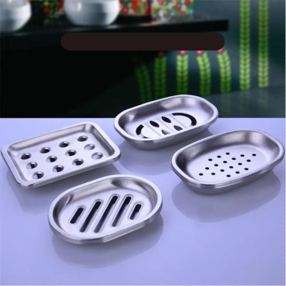 Stainless Steel Soap Dish Durable Double Layer Drainable Soap Container Tray Storage Rack Bathroom Kitchen Sink Organizer