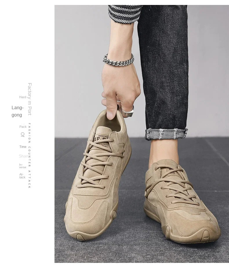 Retro Ankle Boots for Men Flat Casual Snow Boots Sneaker Non-slip Work Shoes Men Short Boots Autumn Zapatillas Hombre