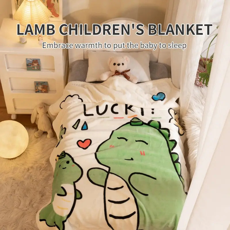 1 PCS Cartoon Dinosaur Pattern Blanket Summer Nap Baby Blanket Soft And Comfortable Fabric Air Conditioning Quilt 100*104CM