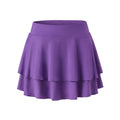 Women's Summer Mini Skirt Solid Color Double Layered Ruffle A-Line Skirts for Daily Casual Club Sexy