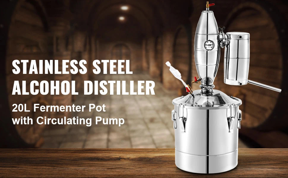 SucceBuy 20L-70L Alcohol Distiller Machine Beer Brewing Equipment DIY Wine Moonshine Apparatus Dispenser Kit Home Appliance