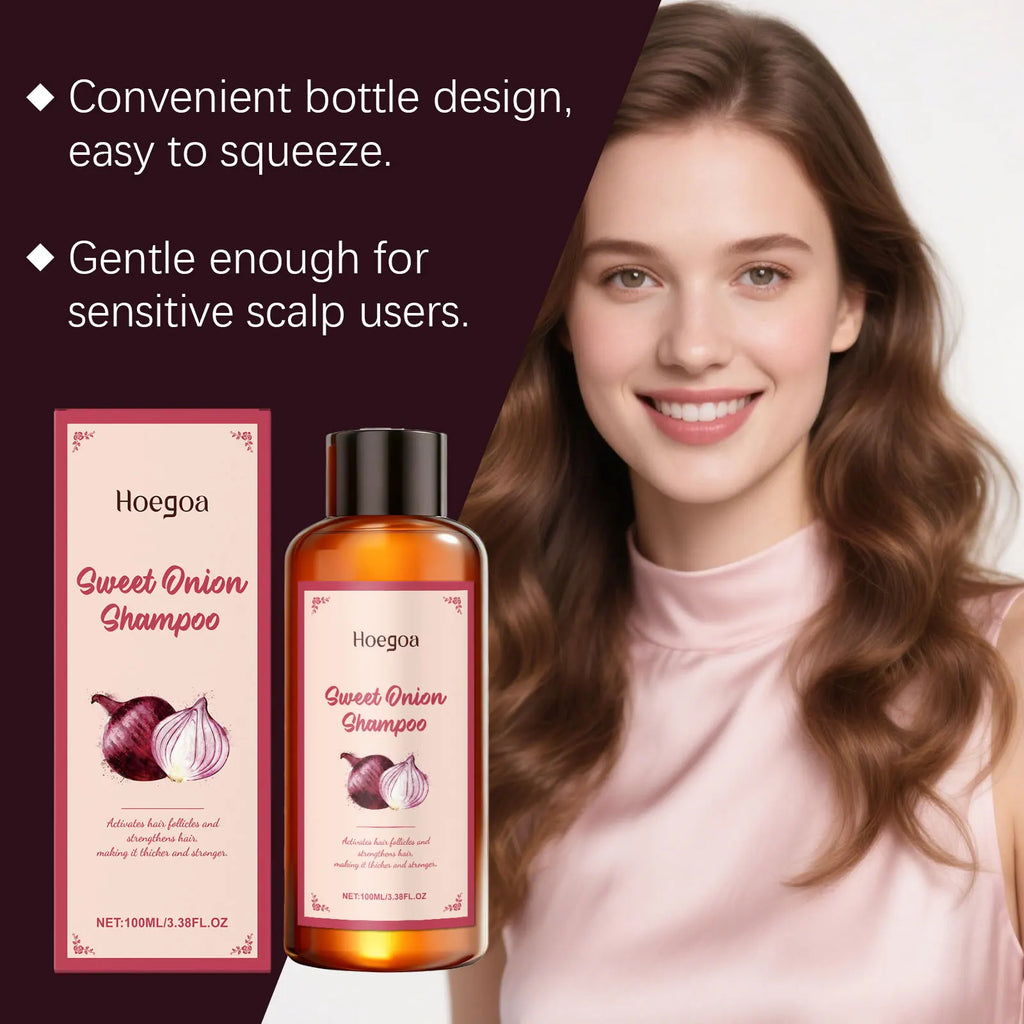 Hoegoa Onion Hair Shampoo Deep Nourishing Hair Soothing Dryness Scalp Repair Split Ends Improve Texture Gentle Cleansing Shampoo