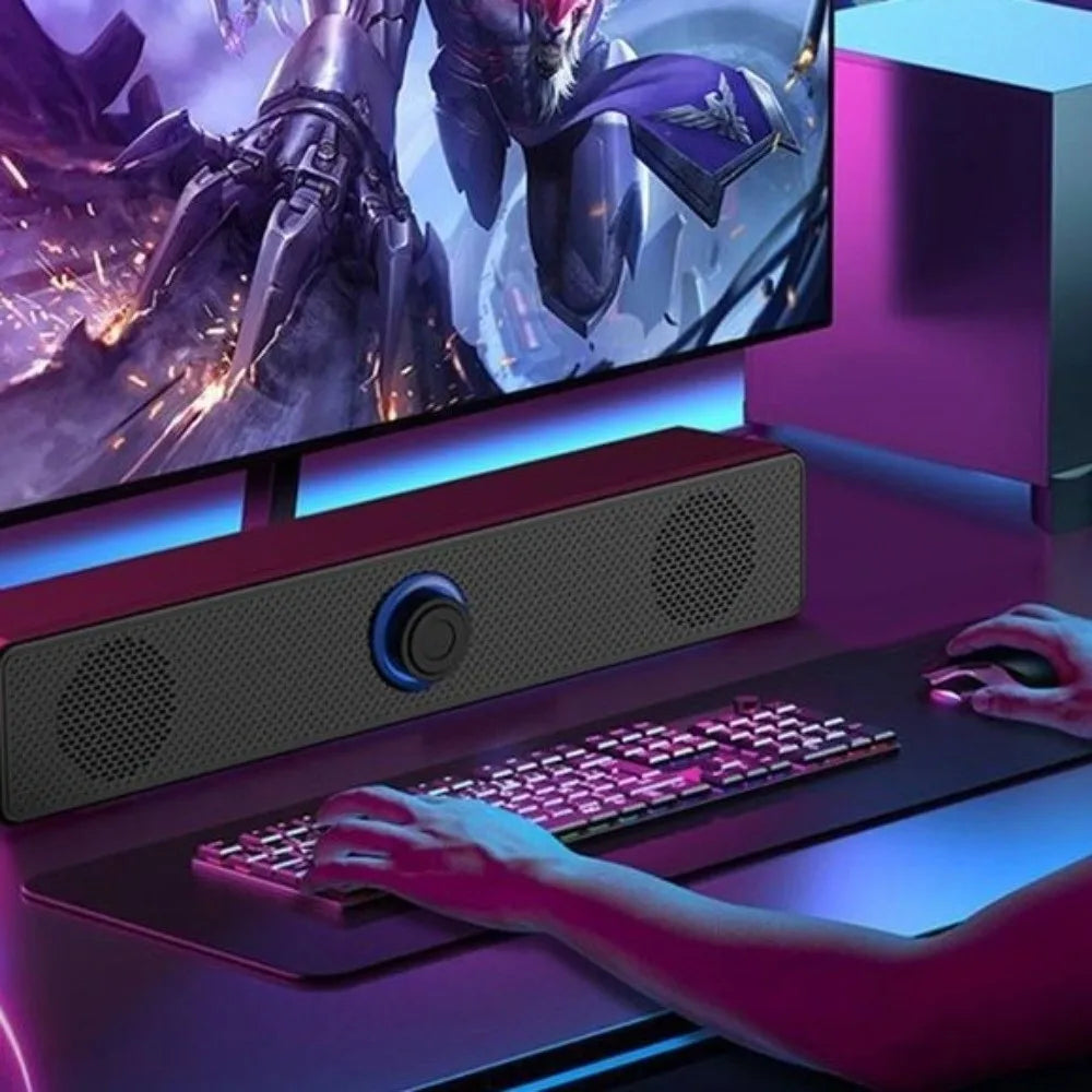 Wired PC Soundbar Stereo Strong Bass Bluetooth Speaker Wireless Compact Stereo USB Powered Soundbar Conference Room