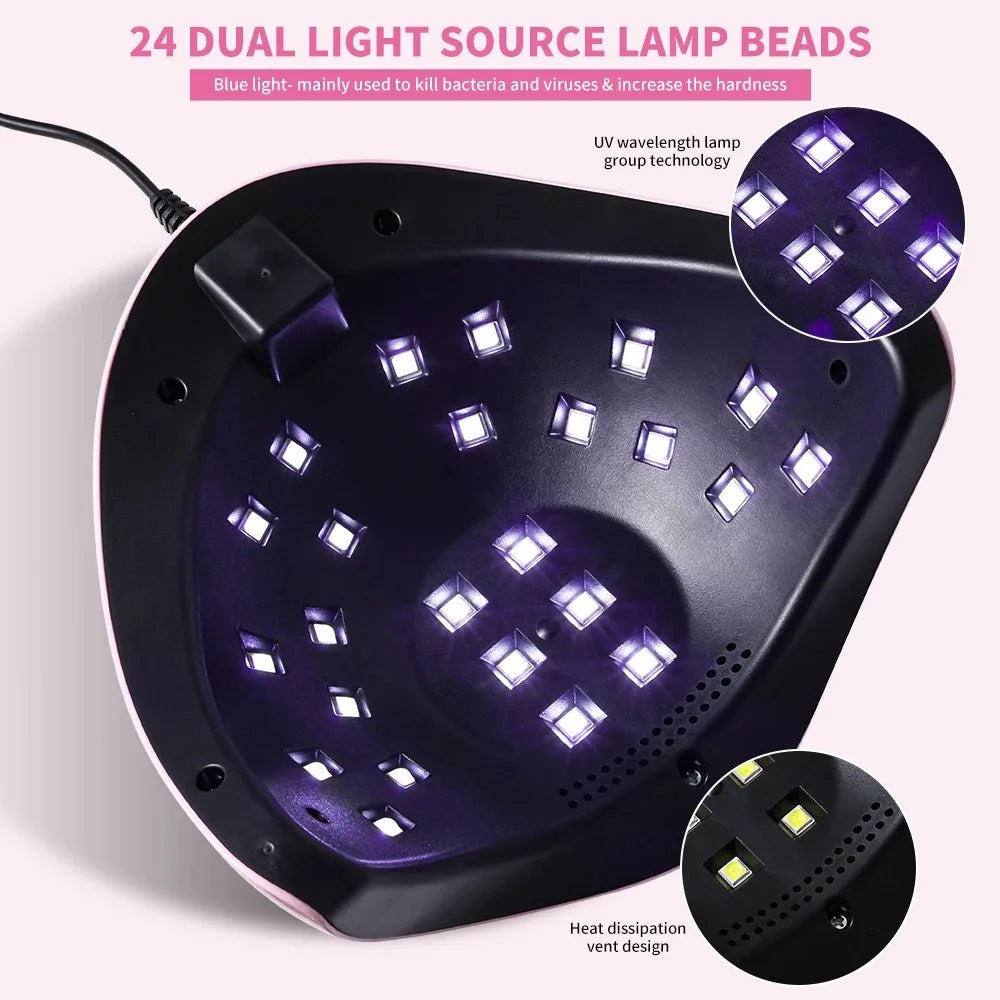 Professional Nail Lamp LED Manicure UV Lamp Nail Dryer for UV Gel LED Gel Nail Machine Smart Sensor USB Plug