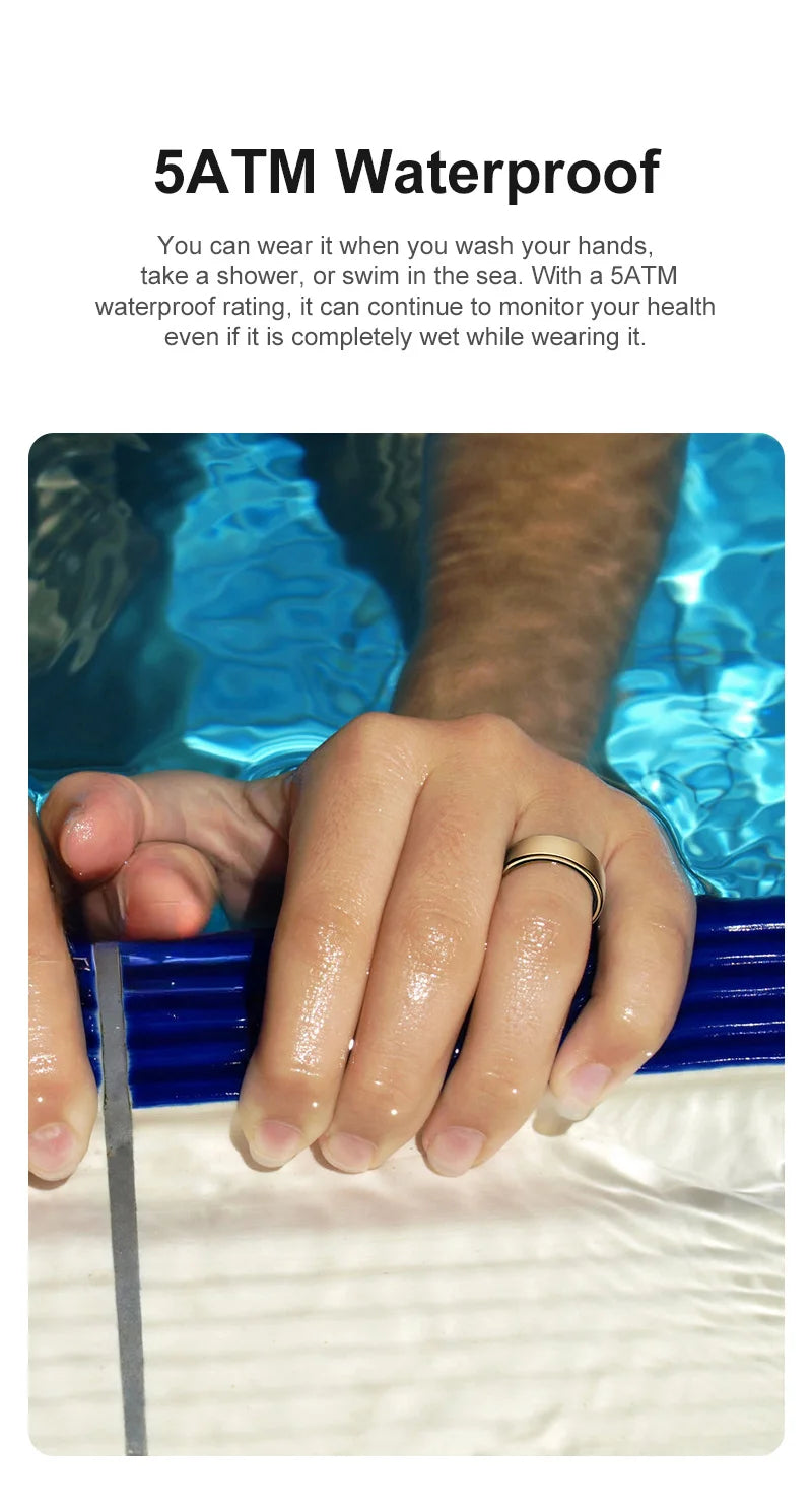 2026 New Smart Ring Men Women, Heart Rate Blood Oxygen and Sleep Monitor Smartring IP68 & 5ATM Waterproof, Multi-sport Mode Ring
