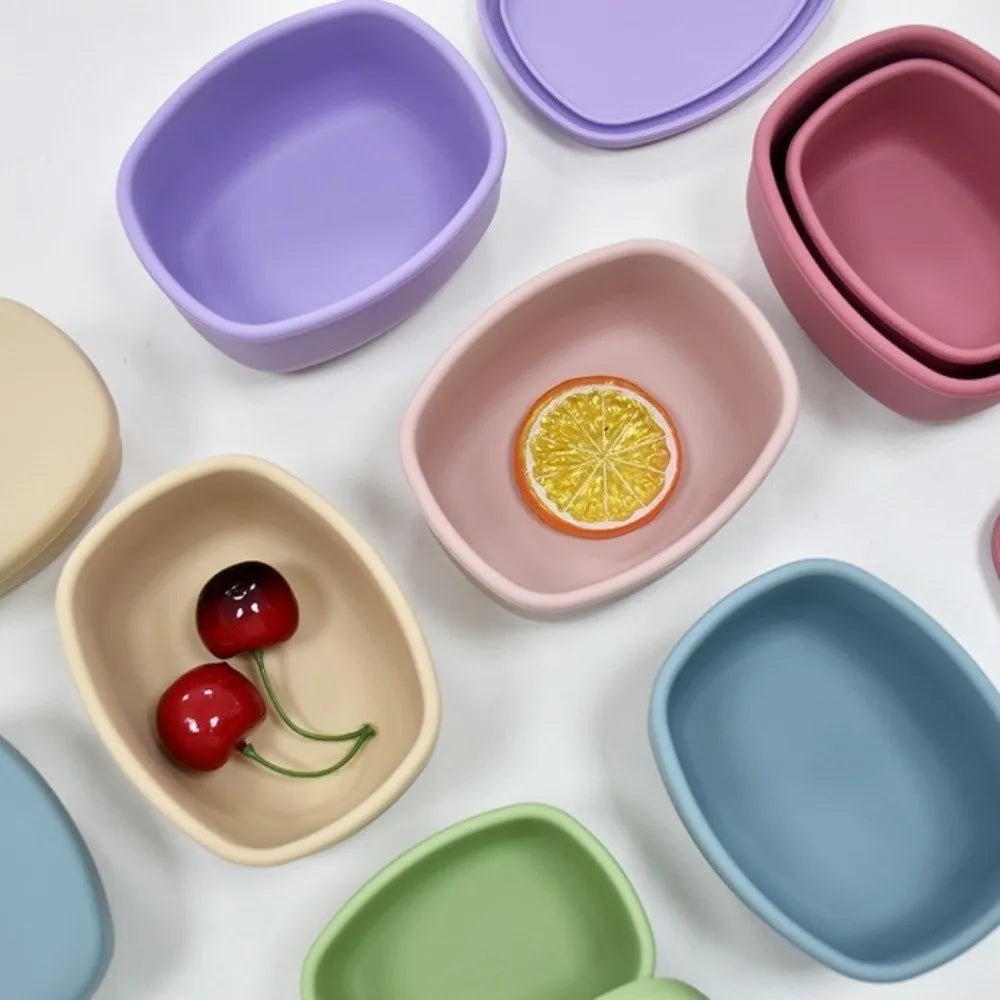 New Food Grade Silicone Lunch Box with Lid Leak Proof Food Container BPA-Free 200/300/600ML Microwave Oven Lunch Box Picnic