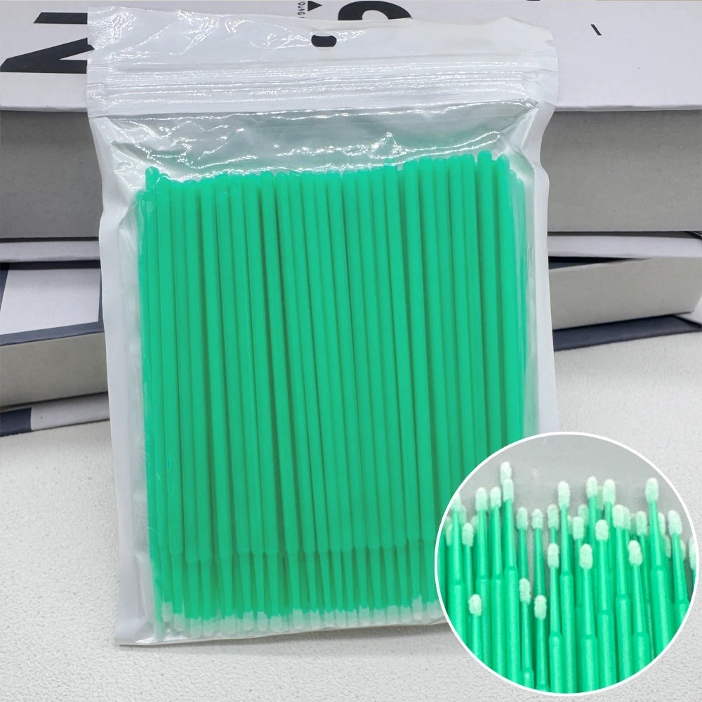 100PCS Crystal Micro Brush Disposable Lashes Removing Swab Mascara Wands Applicator Eyelash Extension Brushes Makeup Tools