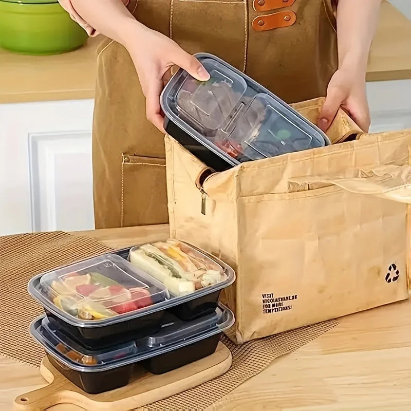 15Pcs Disposable Lunch Box, Takeaway Box, Fast Food Lunch Box, Cake Dim Sum Box, Fresh-keeping Box, Stackable with Cover