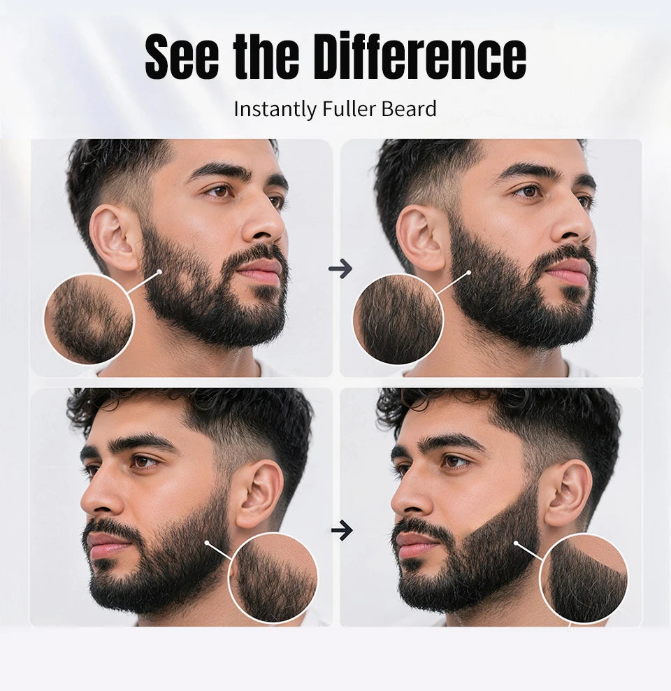Men Beard Filling Pen+Brush Kit for Beard, Hairline, Eyebrow Shaping Color Beard Filling Pen Beard Enhancer Brush Man Cosmetic