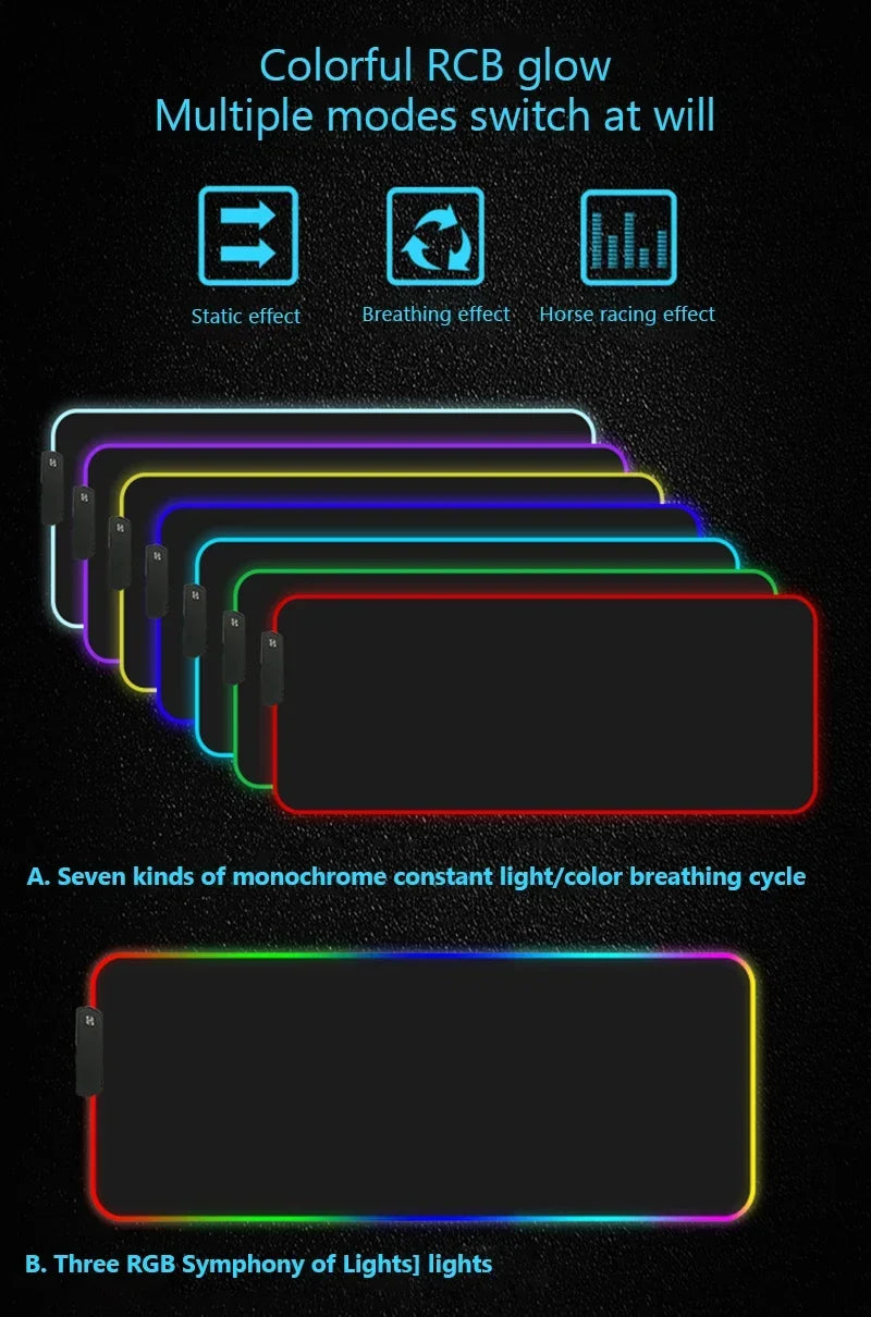 RGB Mousepad Pink Cloud Cat Cartoon Deskmat LED Backlight Gaming Keyboard Rug Computer Office Accessories Kawaii Anime Mouse Pad