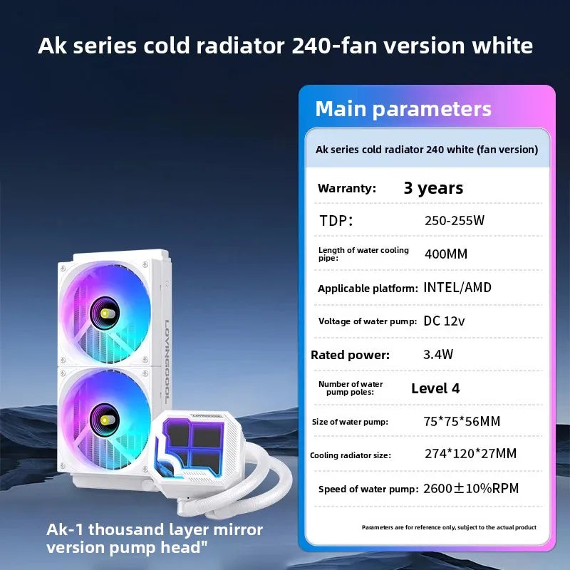 360 ARGB CPU Liquid Cooler with Segment Code Screen Temperature Display