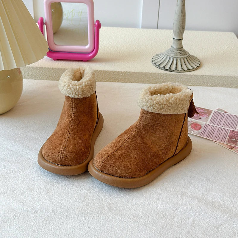 Kids Boots for Boys Girls Fashion Autumn Winter Children Thermal Cotton Back Zipper 2025 Warm Brand New Girls Ankle Boots 26-37