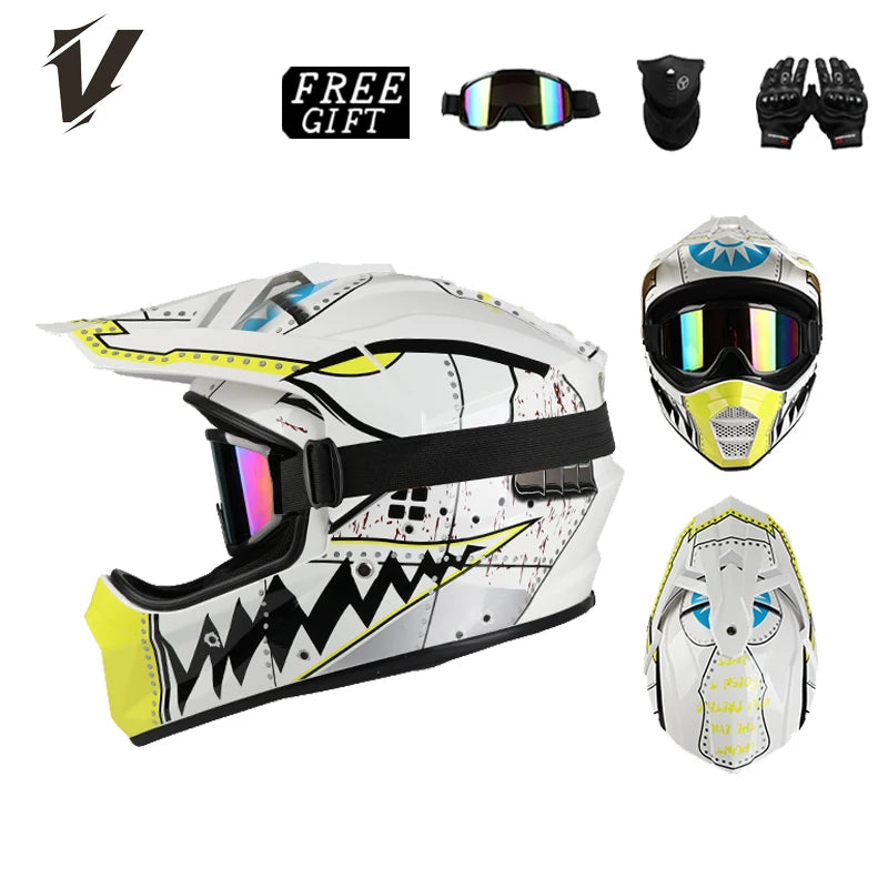 Vgv's Latest Buy One Get Three Free Welfare Helmet, Dot Certified Off-Road Motorcycle Helmet, Abs Shell Three-Layer Protection
