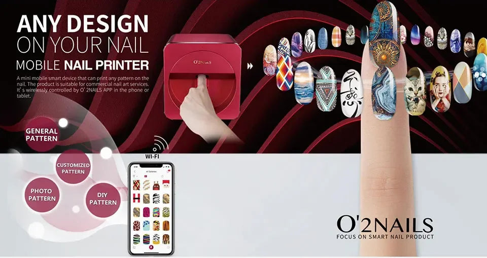 2026 O2nails X11 3D Smart Nail Printer, Portable Automatic Nail Art Printing Machine for Salon & Home DIY.