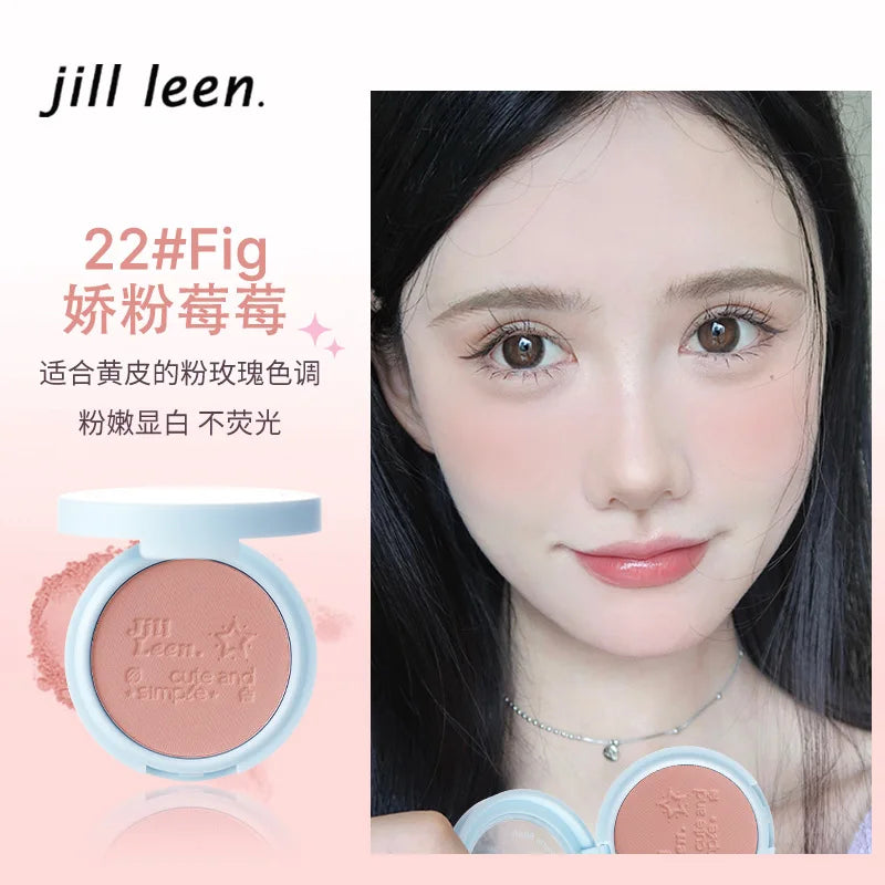 JILL LEEN Monochrome Colorful Soft Mist Blush Disc Highlight Grooming Peach Gills Purple Matte Brightening Expansion Color